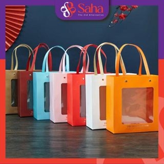 Hộp Quà Tặng Dạng Kéo The Best For You Có Cửa Sổ Trong Suốt 18*18*9