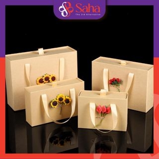 Hộp Giấy Kraft Có Quai Xách Trơn Nhiều Kích Thước