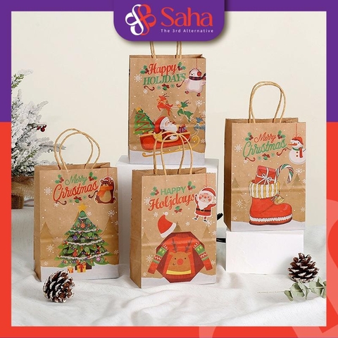 Túi Giấy Giáng sinh Kraft Nhiều Size Và Họa Tiết