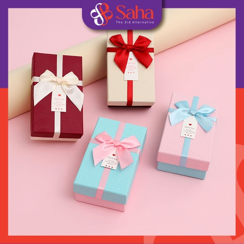 Hộp quà tặng hình chữ nhật đựng son môi, trang sức, nhẫn, dây chuyền nhiều màu nhiều size