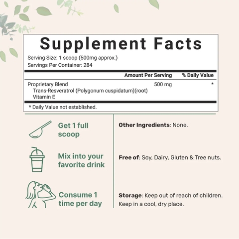 Trans-Resveratrol with Vitamin E Powder