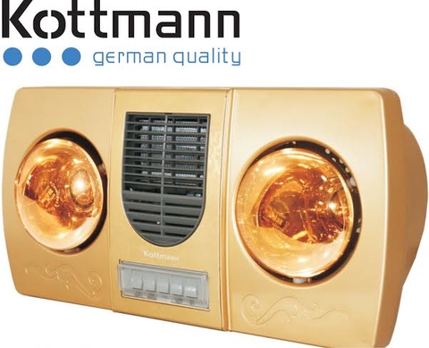 Đèn sưởi nhà tắm Kottmann 2 bóng K2B-HW G có quạt thông gió