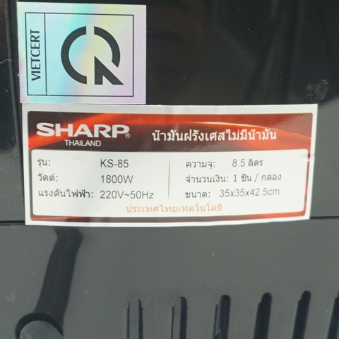 Nồi chiên không dầu Sharp KS-85 Thái Lan 8,5L