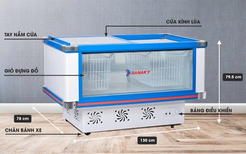 Tủ mát nằm ngang Sanaky VH-299K 280L dàn đồng