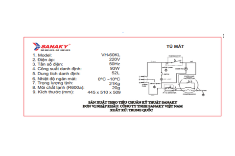 Tủ mát mini Sanaky 52 lít VH-60KL