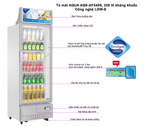 Tủ mát Aqua 215 lít AQS-AF340S