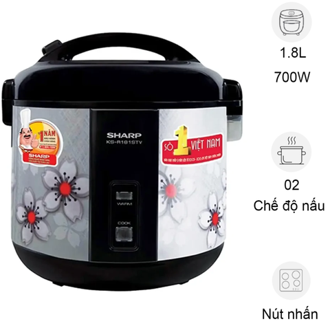 Nồi cơm điện Sharp 1.8 lít KS-19TJV 