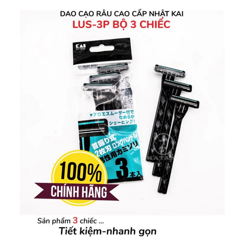 DAO CẠO RÂU 2 LƯỠI KÉP KAI (SET 3 CÂY)