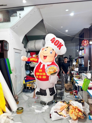 Rối hơi vẫy tay quán bún phở