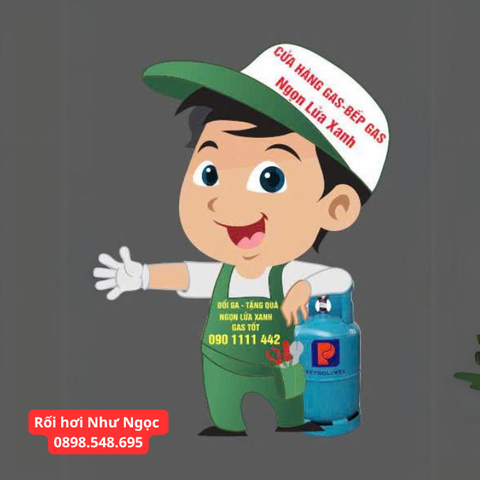 Rối hơi vẫy tay cửa hàng Gas