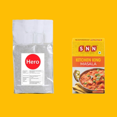 Set gia vị món ăn Ấn Độ Kitchen King Masala và nguyên liệu làm Bánh Roti (3-5 phần)