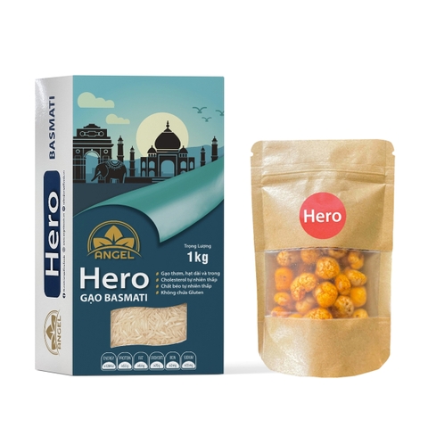 Combo Hộp 1kg Gạo Hero Basmati và 50gr Hero Cheese Makhana