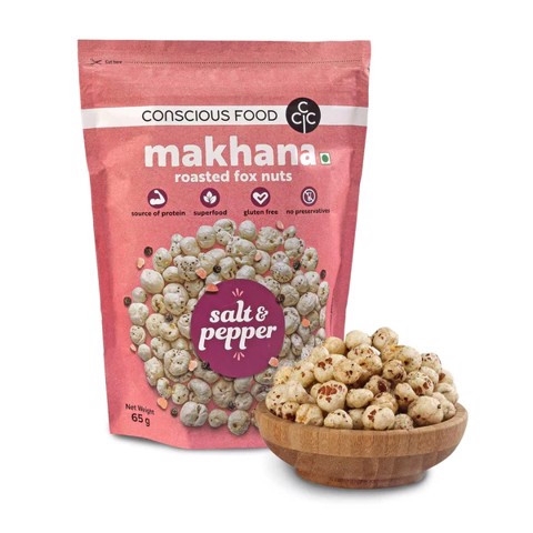 Hạt Sen Nổ phồng Makhana vị muối tiêu Pepper 65gr Hạt Fox Nut