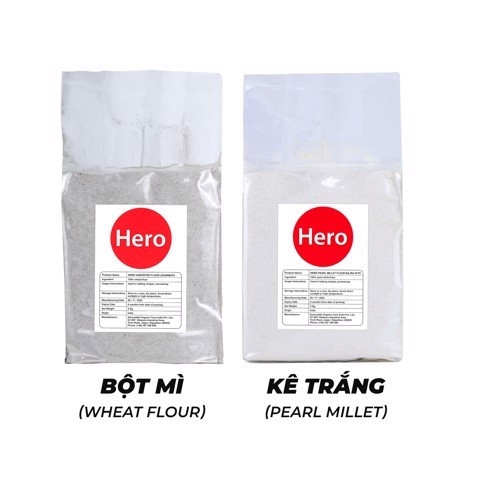Combo 2 loại bột 1KGX2 Bột mì nguyên cám + Bột kê trắng