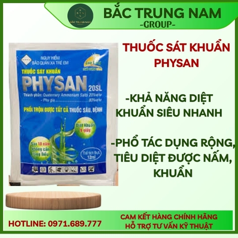 Hộp 10 gói thuốc sát khuẩn PhySan 20SL GÓI 16ml- Diệt vi khuẩn thối nhũn trên phong lan. Trị thối nhún, thối rễ, thối thân, thối quả, cháy bìa lá