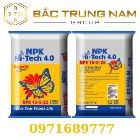 PHÂN BÓN NPK 15-5-25+TE (Hi-Tech 4.0) 25kg