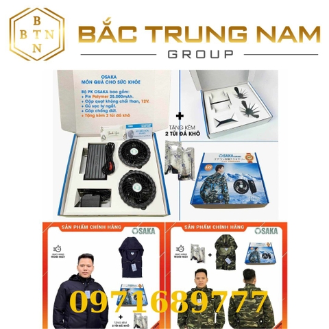 Áo điều hòa Nhật Bản chính hãng OSAKA - Áo điều hòa OSAKA ( Tặng kèm 2 túi đá khô ) BẢO HÀNH CHÍNH HÃNG 1 NĂM