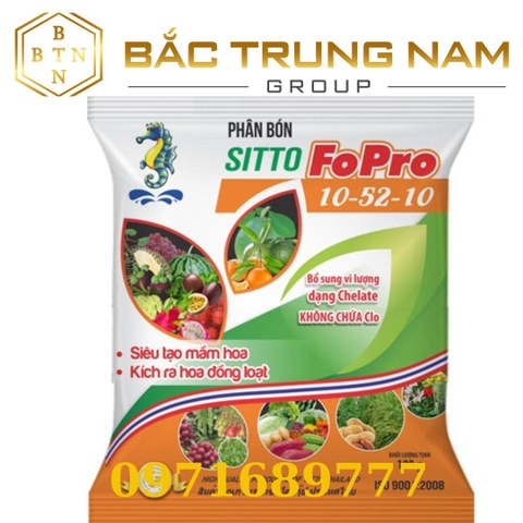 Phân bón lá NPK hòa tan Sitto FoPro 10-52-10 +TE gói 100g