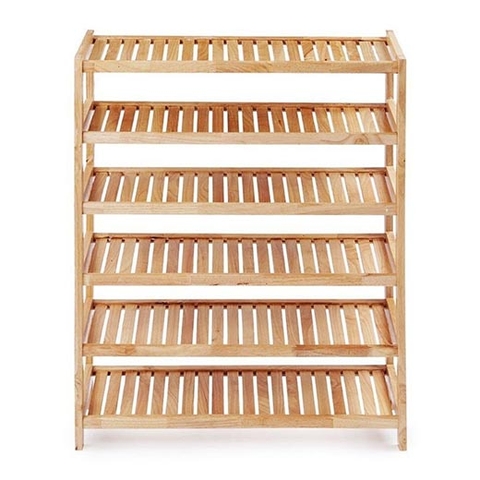 Kệ giày 6 tầng gỗ thông tự nhiên rộng 50cm