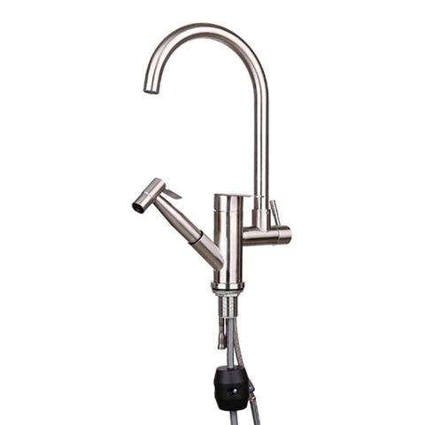 Bộ vòi rửa chén nóng lạnh kèm vòi xịt dây rút Hobby