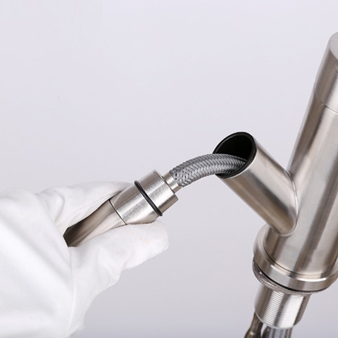 Bộ vòi rửa chén nóng lạnh kèm vòi xịt dây rút Hobby