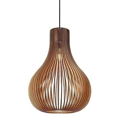 Đèn gỗ trang trí thả trần Plywood nhập khẩu