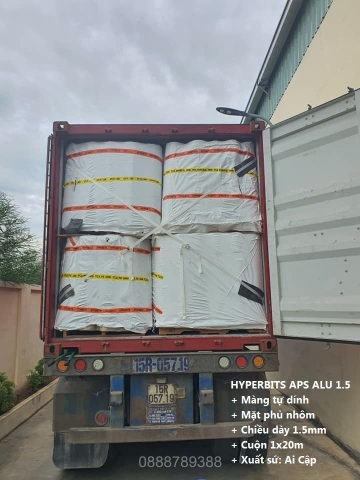 HYPERBITS APS AL 1.5MM - Màng chống thấm Bitum biến tính SBS tự dính dày 1.5mm, mặt Alu nhập khẩu Egypt