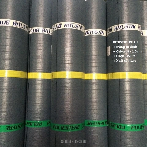 BITUSTIK PE 1.5MM - Màng chống thấm tự dính 1.5mm, mặt PE nhập khẩu Italia