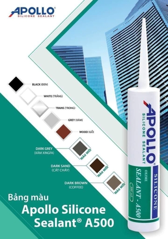 Apollo Silicone Sealant A500 - Silicone trung tính, chai 300ml