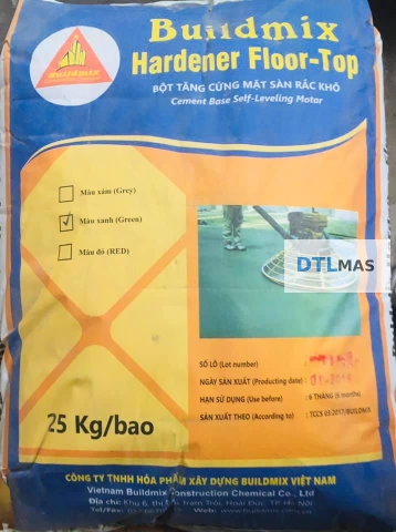 Buildmix Hardener Floor-Top Green 25kg - Bột rắc tăng cứng sàn màu Xanh