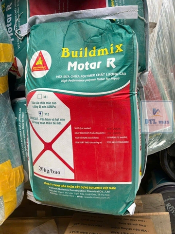 Buildmix Motar R M2 20kg - Skimcoat - Vữa sửa chữa thẩm mỹ bề mặt bê tông