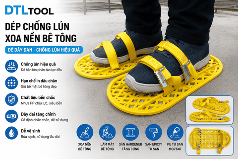 Dép Chống Lún Xoa Nền Bê Tông Dây Đan | Dép Đi Bê Tông Tươi | DTLTOOL