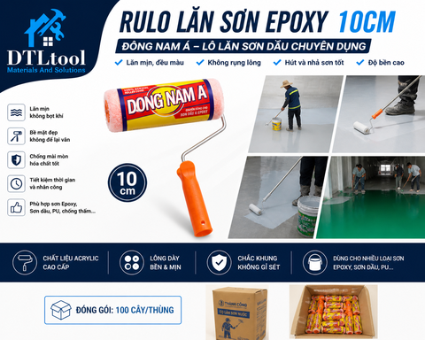 Rulo Lăn Sơn Epoxy 10cm Đông Nam Á – Lô Lăn Kẻ Vạch & Sơn Kết Cấu Chuyên Dụng