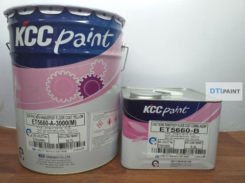 Sơn Epoxy KCC ET5660 A3000M 16L – Sơn Sàn 2 Thành Phần Hệ Lăn Màu Vàng