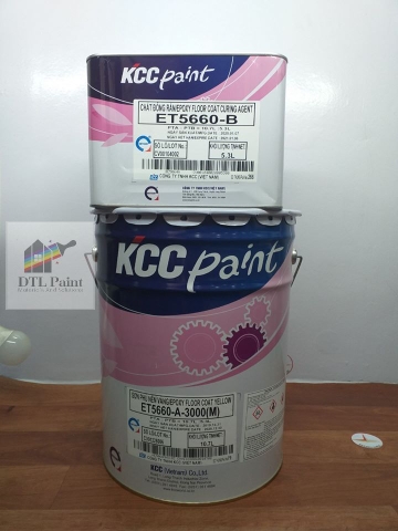 KCC ET5660 A3000M Bộ 16 Lít - Sơn phủ Epoxy 2 thành phần hệ lăn - Màu Vàng
