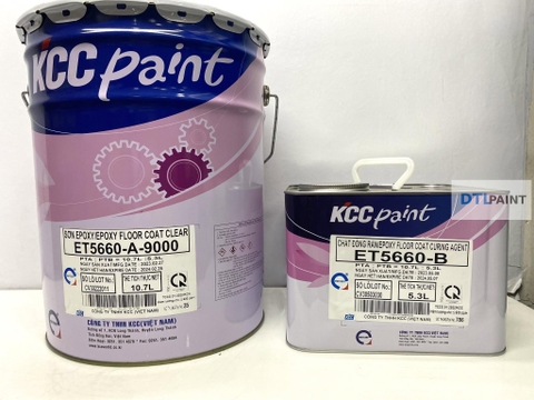KCC ET5660-A9000 Bộ 16L – Sơn Epoxy Hệ Lăn Trong Suốt Bóng Cao