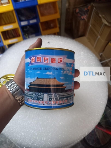 Hộp Đá Mài Kim Cương Tròn 16 Viên Xanh Dương VDTL | Đá Mài Bê Tông, Bóc Sơn Epoxy, Mài Sàn Cho Máy DMS 250/350