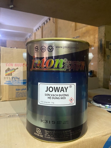 Joway Đỏ Lon 5Kg - K315 - Sơn kẻ vạch, sơn giao thông gốc Acrylic mau khô màu Đỏ