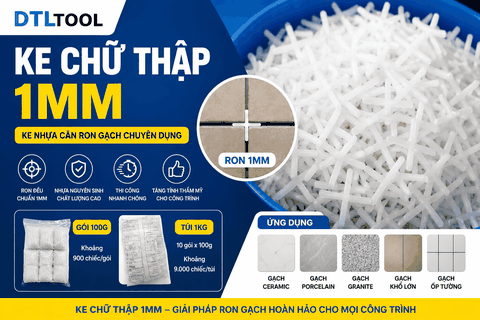 Ke Chữ Thập 1mm | Ke Nhựa Căn Ron Gạch 1mm, Ke Cộng Ốp Lát Chuyên Dụng