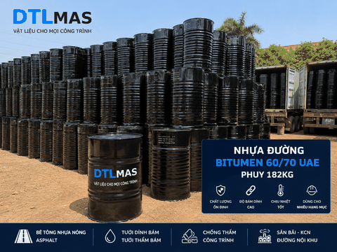 Nhựa Đường Bitumen 60/70 UAE Phuy 182Kg | Nhựa Đường Asphalt Công Trình