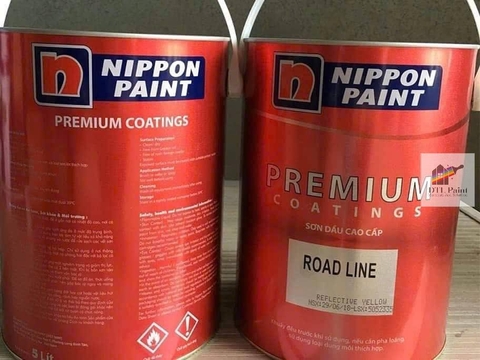 Nippon Reflective Road Line Vàng 5 Lít - Sơn kẻ vạch, sơn giao thông gốc Acrylic mau khô màu Vàng