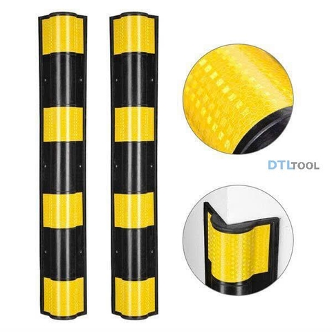 Ốp Góc Cột Cao Su Phản Quang 800x100x10mm Tròn ADTL | Bảo Vệ Cột Nhà Xe, Tầng Hầm & Nhà Xưởng