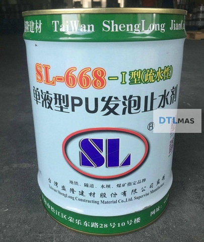 Keo PU Trương Nở Chống Thấm SL-668 10kg | Keo Bơm Chặn Nước Xử Lý Nứt Bê Tông