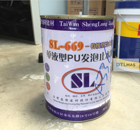 Keo PU Trương Nở Chống Thấm SL-669 10kg | Keo Bơm Chặn Nước Xử Lý Nứt Bê Tông