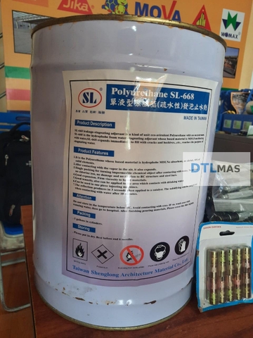 Keo PU Trương Nở Chống Thấm SL-669 20kg | Keo Bơm Chặn Nước Xử Lý Nứt Bê Tông