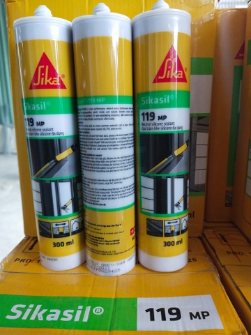 Sikasil 119MP - Keo Silicone trung tính. Dùng trong nhà và ngoài trời - Màu Xám
