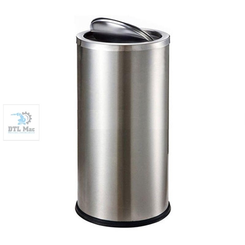 THÙNG RÁC INOX TRÒN NẮP LẬT A35-O - (Ø)250x(H)600mm