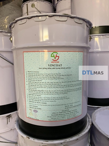 VINCOAT 18Kg – Sơn Lót Màng Chống Thấm Bitum, Tăng Bám Dính