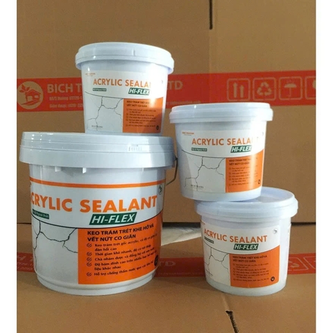 Keo trám trét, xử lý vết nứt co giãn Acrylic Sealant Hi-flex - Lon 1kg