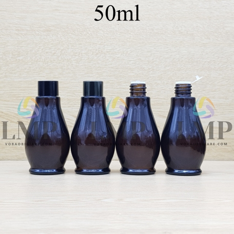 Chai đèn dầu nắp vặn đen 50ml